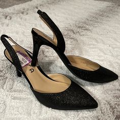 Women’s Black Sparkly Dressy Heels Bright Pink Heels, Black Sparkly Heels, Floral High Heels, Black Kitten Heels, Kitten Heel Shoes, Ankle Strap Sandals Heels, Sparkly Heels, Velvet Heels, Glitter Heels