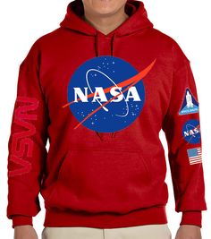 Most cool NASA hoodie with sleeve prints. Casual Hooded Hoodie With Screen Print, Casual Crew Hoodie With Screen Print, Casual Crew Neck Hoodie With Screen Print, Casual Hooded Sweatshirt With Screen Print, Winter Graphic Print Crew Neck Hoodie, Sporty Hooded Hoodie With Screen Print, Casual Fleece Hoodie With Screen Print, Trendy Crew Hoodie For Winter, Trendy Winter Hoodie With Crew Neck