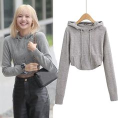 Korean Aesthetic Blackpink Lisa Inspired Casual Knit Corset Hoodie It is no secret that members of Blackpink are behind some of the most recognizable trends in Kpop fashion and Korean style. Blackpink's Lisa is keeping it comfortable yet sexy with this gray knit corset hoodie. Shop Blackpink Lisa inspired knit corset hoodie from The Kawaii Factory for only $39.99 and free worldwide shipping. Measurements S Bust: 80cm/31.5" Length: 40cm/15.7" M Bust: 84cm/33" Length: 41cm/16.1" *This product fits true to size. *Standard shipping time to the US is 9-19 business days. Please consult our shipping page for shipping time estimates for other countries. *Please check the measurements/size chart very carefully when ordering from The Kawaii Factory. Most of our clothes come in Asian sizes, which are Trendy Gray Hoodie Sweater, Trendy Winter Hoodie, Trendy Fitted Hoodie, Y2k Style Hooded Winter Top, Y2k Hooded Winter Tops, Trendy Hooded Winter Sweater, Casual Fitted Sweater With Drawstring Hood, Fitted Casual Sweater With Drawstring Hood, Casual Fitted Fall Hoodie