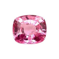 While sapphires are routinely heated to improve their color, this 3.11 carat unheated, lively pink sapphire possesses a vivid, bright pink hue all on its own! This natural color sapphire is cushion shaped and measures 9.07 x 7.90 x 4.52 millimeters. It has exceptional luster and some slightly eye-visible inclusions that do not detract from the brilliance or life of this gem. This pink sapphire is perfect for someone who likes different shades of pink, as the color appears different depending on the light source, at times taking on a bright, slightly lavender hue; at other times, appearing a more subdued, peachy color. Such a fun, sparkling gem with such personality! Accompanied by Gemological Institute of America Report #2181115114, this bright pink sapphire would make a gorgeous 3-stone r Three Stone Sapphire Ring, Imperial Topaz Ring, Rose Violette, Different Shades Of Pink, Padparadscha Sapphire, Purple Sapphire, Sapphire Pendant, Stone Engagement Rings, Three Stone Rings