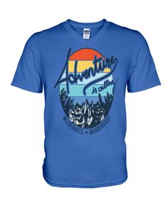 Adventure Calling Wilderness Wanderlust T-Shirt - Royal Blue hiking wear, hiking gear clothes, hiking in seattle #hiking #outdoorgift #wilderness, dried orange slices, yule decorations, scandinavian christmas Seattle Hiking, Hiking Blanket, Hiking Gear List, Hiking Checklist