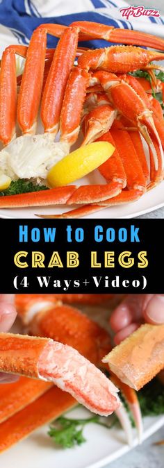 how to cook crab legs on a white plate