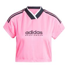 (WMNS) adidas Tiro Summer Crop Jersey 'Pink Black' IS0727 Pink Adidas Sportswear Activewear, Pink Adidas Activewear For Training, Adidas Pink Activewear For Training, Pink Adidas Moisture-wicking Activewear, Adidas Pink Moisture-wicking Activewear, Pink Moisture-wicking Adidas Activewear, Pink Adidas Activewear For Sports, Adidas Pink Activewear For Sports, Pink Adidas Sporty Activewear