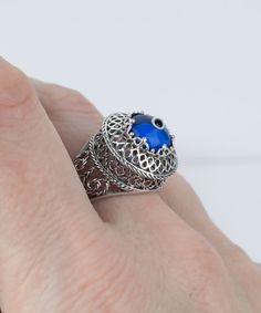 925 Sterling Silver Blue Evil Eye Good Luck Protection Ring Women Artisan Crafted Filigree Dome Ring Women Jewelry Gifts Boxed for Her Material: 925 Solid Sterling Silver Murano Glass Blue Evil Eye Bead 10 mm round Ring Face Length: 0.70 inches Ring Face width: 0.70 inches, round Nickel free This will come in a designer pouch & gift box with a romance card Free Domestic Shipping It is a gift that will create memories for years to come. Our fine silver jewelry is Made in our exclusive Artisan Protection Ring, Fine Silver Jewelry, Create Memories, Dome Ring, Blue Evil Eye, Round Rings, Domed Ring, Ring Women, Women Artisans