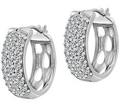 Dressing up every look with a bit of shimmer and shine is easy with the sparkling design of these huggie hoop earrings. Everyday Pave Setting Earrings, Dazzling Pave Setting Hoop Earrings, Sparkling Small Hoop Huggie Earrings For Anniversary, Sparkling Dazzling Hoop Earrings, Sparkling Small Hoop Earrings In White Gold, Small Sparkling White Gold Hoop Earrings, Sparkling Hoop Huggie Earrings, Shimmer And Shine, Shimmer N Shine