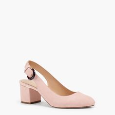 Pink Talbots Suede Tortoise Buckle Block Heel Round-Toe Pumps -Round Toe -Approx. 2" Heel -9k Shiny Gold Heel Rand -3mm Memory Foam Business Casual Heels, Black Mary Jane Heels, Suede Leather Shoes, Bow Pumps, Pink Life, Round Toe Pumps, Black Suede Pumps, Shoes Pink, Kitten Heel Pumps