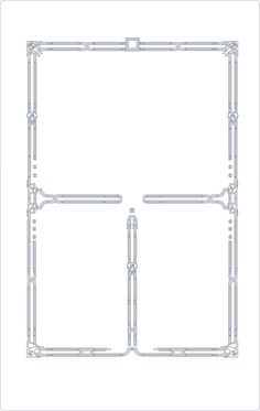 a drawing of a square frame with two lines in the middle and one line at the top