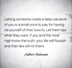 a piece of paper with the words, letting someone create a false nattivee of you