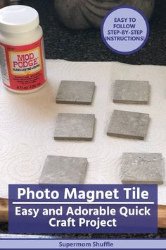 the instructions for how to make an easy and adorable craft project with magnets on it