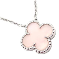 ​The Van Cleef & Arpels Alhambra 18k White Gold Pink Opal Pendant Necklace is a stunning piece of jewelry, combining elegance with a touch of whimsy. Crafted in 18-karat white gold, it features the iconic Alhambra clover motif, beautifully... Van Cleef Arpels Pink, Chanel Ring, Watch Cufflinks, Authentic Vans, Hermes Jewelry, Opal Pendant Necklace, Van Cleef Arpels, Van Cleef, Cartier Ring