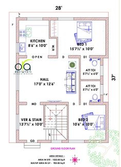 3d House Plans 2bedroom Ground Floor, 3d House Plans 2bedroom, Indian House Exterior Design, 2 Bedroom Floor Plans, 3 Storey House Design, Small Apartment Building