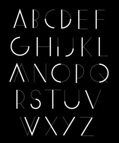 the alphabet is made up of white letters and numbers on a black background, with one letter