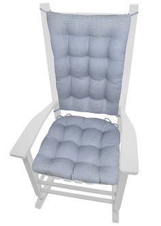 PRICES MAY VARY. MADE IN USA - Made in USA with American-Made fabric and materials; 100% Cotton fabric MACHINE WASHABLE & REVERSIBLE - Indoor Rocking Chair Cushions reverse to the same fabric on both sides LATEX FOAM FILL- Indoor Rocker Cushions are filled with Latex Foam for premium comfort, lasts longer than other foams and won't go flat (unlike polyester fiber fill) ROCKING CHAIR CUSHION SET - Includes 1 seat cushion with 2 ties & 1 backrest cushion with 4 ties; Rocker not included, Headrest Blue Rocking Chair, Transitional Nursery, Kids Bedroom Paint, Rocking Chair Cushions, Kids' Furniture, Kids Bedroom Design, Linen Chair, Black Chair, Recycled Furniture