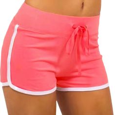 Pretty In Pink Y2k Sports Shorts With Elastic Drawstrings For Comfort. Sports Shorts Women, Women Yoga, Running Workout, Active Shorts, Yoga Shorts, Low Waisted, Beach Shorts, Shorts Athletic, Yoga Women