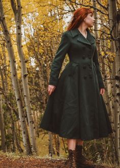 "Vintage inspired but modern wool maxi coat that will keep you warm and stylish this winter, Excellent high-quality winter outwear that don't cost a fortune. DETAIL * More color avaiable https://etsy.me/3dLZouN * Excellent high-quality, medium weight, warm wool fabric * (50% wool, 50% fiber,nylon, etc. ) * Matching satiny lining. * Double breasted, Button closure * Calf length * Fit and flare Silhouette * Two side seam pockets * Fit for autumn-to-winter * A really beautiful coat if you love the Doctor Outfit Ideas, European Winter Fashion, Wool Maxi Coat, Fit And Flare Coat, Green Wool Coat, Winter Outwear, Cottagecore Style, Wool Coat Women, Outwear Coat