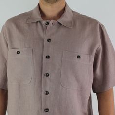 Linen man comfortable shirt with short sleeve and 2 pokets, Formal shirt men, regular fitted coffee linen shirt Details: - 100% natural linen produced in Europe ; - medium weight (180 gram per square meter); - color: coffee, could be any from our colors catalog (color samples at the photo); Made to order, approximately a few days, If you have any questions please message me and I will be glad to answer. Brown Shirt With Welt Pockets And Spread Collar, Unstructured Brown Collared Shirt, Collared Brown Shirt With Welt Pockets, Brown Collared Shirt With Welt Pockets, Beige Linen Shirt With Pockets, Collared Linen Camp Shirt With Pockets, Classic Brown Short Sleeve Shirt For Summer, Brown Short Sleeve Camp Shirt With Pockets, Brown Short Sleeve Shirt With Pockets