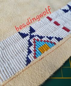 the beadingwol has been made to look like it is being worked on