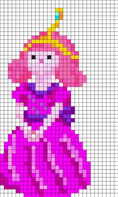 an image of a pink pony pixellated in squares