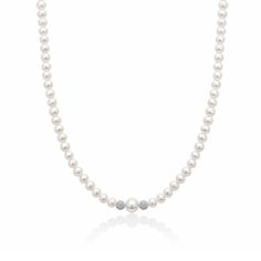 Experience the subtle elegance of this delicate freshwater pearl necklace, featuring lustrous 4mm natural pearls and an 8mm natural center pearl, nestled between two solid 18kt white gold spheres and secured with an 18kt gold lobster clasp. This necklace is perfect for adding a touch of sophistication to any outfit, making it ideal for both everyday wear and special occasions. The smaller pearls provide a classic, delicate look that exudes refinement. Whether worn alone or layered with other pie Nature Necklace, Subtle Elegance, Understated Luxury, Italian Jewelry, Zodiac Jewelry, Freshwater Pearl Necklace, Outfit Making, Freshwater Pearl Necklaces, Jewelry Case