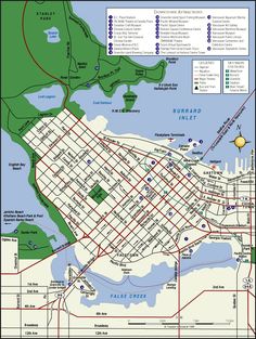 a map of the city of richmond, with streets and parks on each side of it