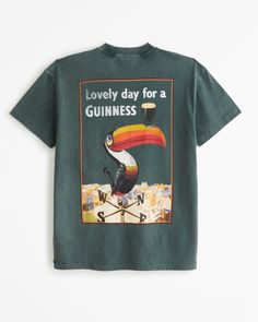 Men's Guinness Graphic Tee | Men's Clearance | Abercrombie.com Dark Green Texture, Miller High Life, Green Texture, Neckline Designs, Man Up, Men's Tops, High Life, Top Graphic Tees, Suits Coats