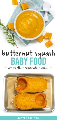 butternut squash baby food recipe with text overlay