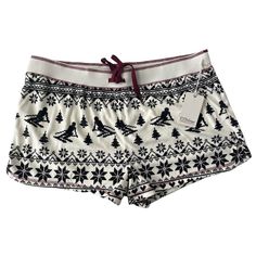 Nwt Pj Salvage Xl Velour Ski Fair Isle Lounge Pajama Shorts Ivory Black Maroon - Super Soft!! New With Tags. Cozy White Short Sleepwear, Cozy White Pajama Shorts For Lounging, Lazy Fits, Lounge Pajamas, Pajama Shorts, Cute Fits, Fair Isle, Women's Intimates, Skiing