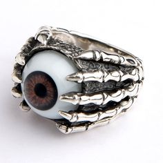 Unique Metal Rings For Halloween, Unique Claw-shaped Metal Rings, Unique Claw Shaped Metal Rings, Rock Punk Style, Evil Eye Ring Silver, Punk Rock Jewelry, Peter Stone, Owl Ring, Claw Ring