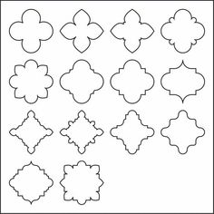 a set of nine different shapes that are in the shape of flowers