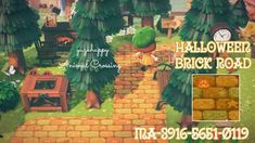 an advertisement for the halloween brick road game