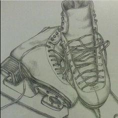 a pencil drawing of two pairs of shoes on top of each other with wires coming out of them