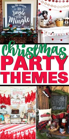 christmas party themes with red and green decorations