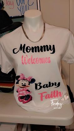 Have a "New Edition" making their entrance soon? Need baby shower shirts for friends and family to show their excitement. Get with us! Thank you for your business. Minnie Mouse Baby, Baby Shower Shirts, Minnie Mouse Baby Shower, Baby Minnie Mouse, Baby Mouse, New Edition, Welcome Baby, Wedding Shop, For Friends