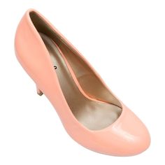 Peach (Glossy) 4-1/2” High Heel Slip-On Closed Heels, Qupid Shoes, High Heel, Shoes Women Heels, Shoes Heels, High Heels, Slip On, Women Shoes, Cream