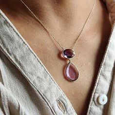 ad eBay - 11.34ct Natural Amethyst Pendant 14K Gold Minimalist February Birthstone Gift - Buy Now, click the link (eBay)