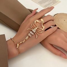 Nwt! Elegant Scorpion Gold Bracelet Ring Features: In Photos Features:New. In Great Condition. Scorpion Gold Bracelet Ring. Gold Alloy Ring Jewelry, Gold Alloy Ring, Scorpion Jewelry, Scorpion Ring, Scorpio Jewelry, Makeup Accesories, Foot Bracelet, Bracelet Ring, Jewelry Lookbook