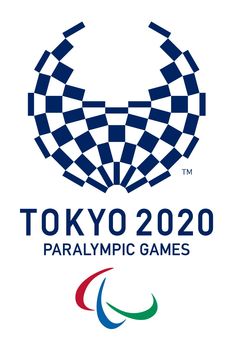 the tokyo olympic games logo is shown in blue and white, with an image of a stylized