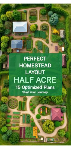 Half Acre Homestead Layout Plans Micro Farm Layout, Homestead Plans Farm Layout, Half An Acre Backyard Ideas, Family Compound Homestead, Small Homestead Layout Home Plans, Homestead Farm Layout, Amish Garden Layout, Homestead In The Woods, Half Acre Homestead