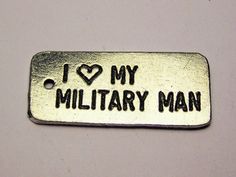 Exclusive ChubbyChicoCharms design. Made from 100% American Pewter. All charms are silver toned. All charms are sold individually as shown. Silver Metal Charms For Valentine's Day, Marine Girlfriend Quotes, Military Spouse Quotes, Army Man, Military Man, Patriotic Pictures