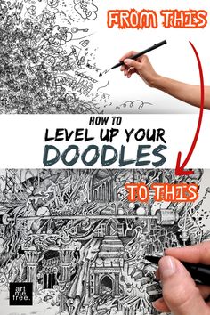 Transform rough sketches into detailed art with drawing ideas, inspiration, and tips to improve your drawing skills. Sketching In Pen, Sketch Practice For Beginners, Sketch Notes Doodles, Sketching For Beginners, Pen Art Doodle, Draw Books, Doodling Tutorial, Improve Your Drawing Skills