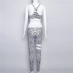 FREE SHIPPING Women's Fitness Suits Crop Tank Top And Legging Pants 2 Pieces Set Summer Fashion Ladies Sexy Workout Leopard Printed Tracksuit JKP2905 White Fitted V-neck Activewear, Fitted White Workout Sets, White Fitted Athleisure Set, Fitted White Athleisure Set, White V-neck Stretch Set, White Stretch Workout Sets, White Stretch V-neck Sets, White Stretch Sets For Gym, White Stretch Gym Sets