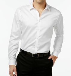 $114 INC International Concepts Men White Cotton Button Shirt Size L *DAMAGED* Description If your basics need a comfortable, classic update, opt for this wrinkle-resistant button-front shirt from INC International Concepts. Point collar Button-front placket Long sleeves Non-iron fabric Cotton Machine washable Imported Details Has a stain/smudge/discoloring/mark(s). (please review pictures for details) About Us We sell only 100% authentic clothing from new with tags to gently used. We have a 100 Mens Long Sleeve White Shirt, White Long Sleeve Shirt Dress, White Fitted Dress, Shirt Outfit Men, Shirt Dress Outfit, White Collared Shirt, Iron Shirt, White Button Down Shirt, White Shirt Dress