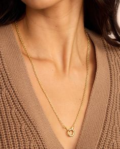 Create a layered look by double wrapping this extra long 33' chain necklace, or wear it long depending on your outfit or occasion. You can customize it with charms too - we're loving adding a combination of three or a single statement size charm. Asher Mini Necklace in 18k Gold, Women's by gorjana Necklace With Charms, Earrings Stacking, Mini Necklace, Long Chain Necklace, 14k Gold Necklace, Mix Style, Gold Necklaces, Gold Plated Necklace, Gold Fashion