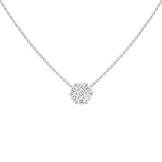 18K Flower Set with 7 Diamonds. Available in White Gold, Yellow Gold, and Rose Gold. Specifications: Diamond Carat Weight: 0.10 Ct Gold Weight: 0.73 Grams Chain Length: 18" + Adjustable Luxury Flower Shaped Necklace With Brilliant Cut, Luxury Flower Necklace With Brilliant Cut, Luxury Flower-shaped Necklace With Brilliant Cut, Luxury Flower-shaped Brilliant Cut Necklace, White Gold Flower Shaped Necklace With Brilliant Cut, White Gold Flower-shaped Necklace With Brilliant Cut, Formal White Gold Necklace With Flower Shape, Formal White Gold Necklace In Flower Shape, Formal White Gold Flower-shaped Necklace