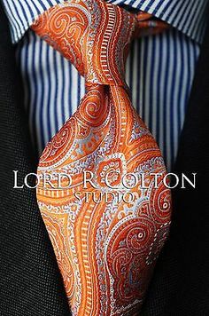 Find many great new & used options and get the best deals for Lord R Colton Studio Tie - Moroccan Tangerine Tapestry Necktie - $95 Retail New at the best online prices at eBay! Free shipping for many products! Big Men Suits, Mens Accessories Vintage, Dark Future, Men's Business Outfits, Men Ties, Ties Mens Fashion, Real Men, Men Clothes