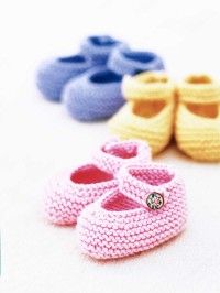 three pairs of baby shoes are shown in different colors and sizes, one is pink, the other is blue