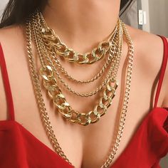 Brass Chain Gold & Silver Plated Kept away from any moisture or liquid including water, lotion, and perfumes. Imported Glam Streetwear, Gold Chain Necklaces, Cuban Style, Layered Chain, Layered Necklaces Silver, Style Hip Hop, Gold Necklace Layered, Chain Choker Necklace, Chain Necklaces