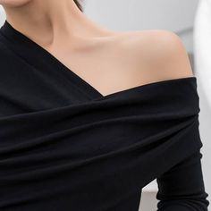 Off Shoulder Asymmetric Long Sleeve Black Top T-ShirtSIZE  S:Bust:72cm,Waist:60cm,Sleeve length:44-55cm,Length:60cm  M:Bust:76cm,Waist:64cm,Sleeve length:45-56cm,Length:61cm  L:Bust:80cm,Waist:68cm,Sleeve length:46-57cm,Length:62cm  Note: 1 inch = 2.54 cm, 1 cm = 0.39 inch  note: measurement by hands allow 2-3cm errors which is normal Witch Cafe, Mcu Dr, Suit Ideas, Off Shoulder Shirt, Black Long Sleeve Top, Asymmetrical Tops, Top T Shirt, Shoulder Shirts, Solid Clothes