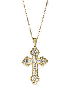 A sparkling representation of your faith. This beautiful cross pendant features round-cut diamonds (1/2 ct. t.w.) in 14k white, yellow, or rose gold. Approximate length: 18 inches. Approximate drop: 1 inch. Gold Necklace Diamond, Necklace Diamond, 14k Gold Necklace, Necklaces Jewelry, Cross Pendant Necklace, Round Cut Diamond, Cross Pendant, Pendant Necklaces, Or Rose