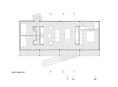 the floor plan for an apartment with two beds and one living room, which is divided into